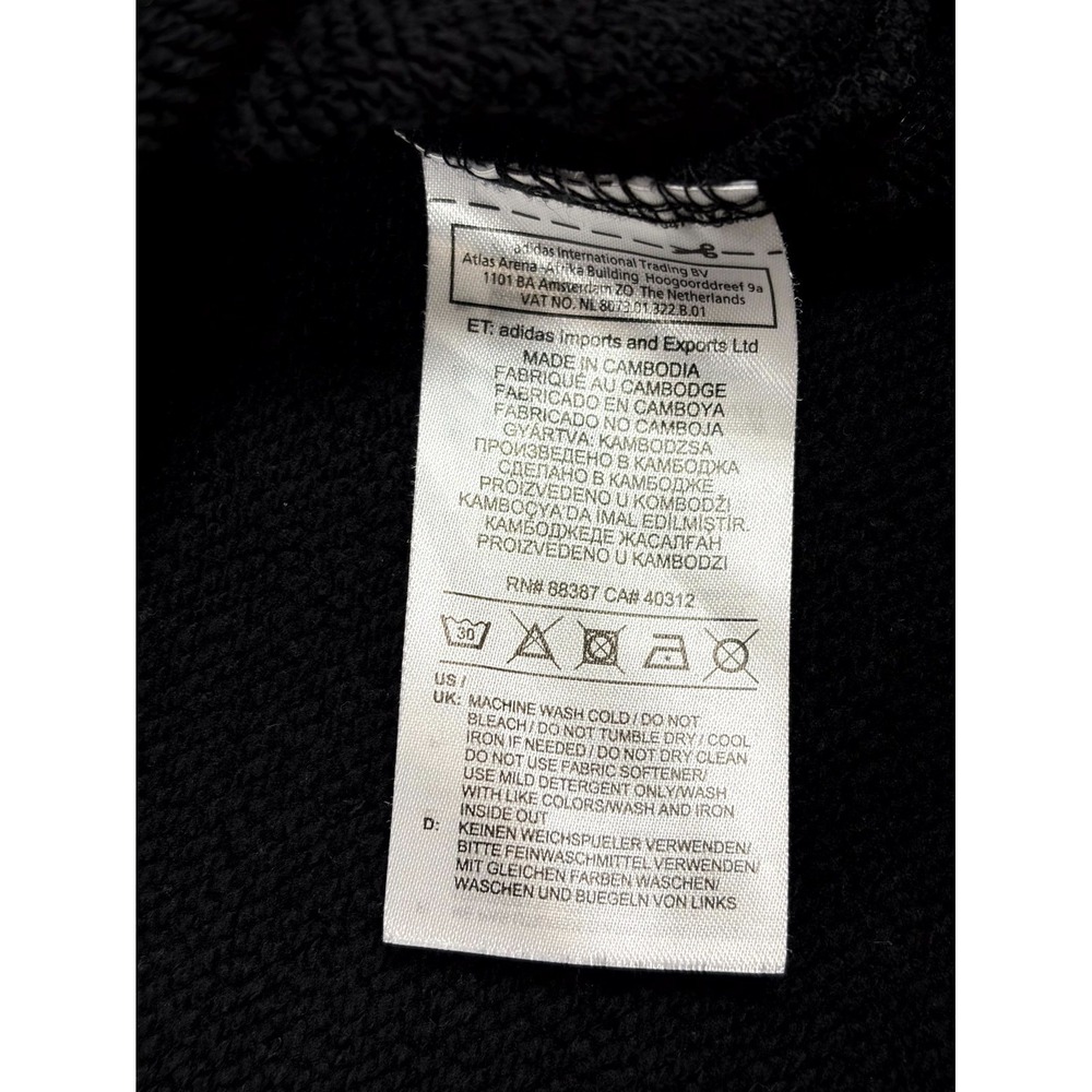 Adidas Cropped Sweatshirt Womens Medium Black French Terry Lined Raglan Sleeve - Picture 4 of 8